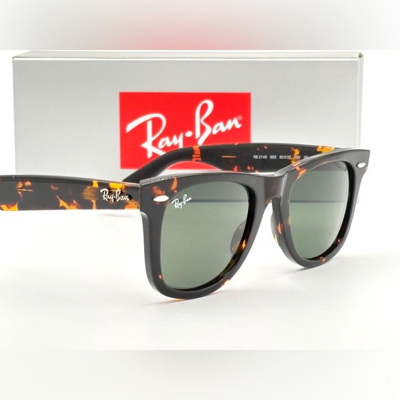 Ray-Ban Wayfarer RB 2140 902 50mm Green Classic G-15 Sunglasses Tortoise 501 - Picture 11 of 14
